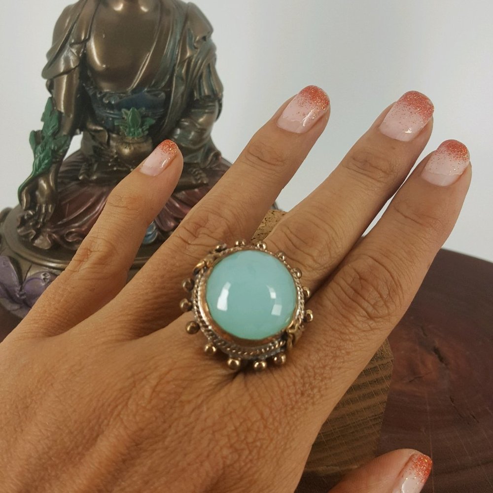 Chalcedony round Ring